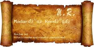 Madarász Renátó névjegykártya